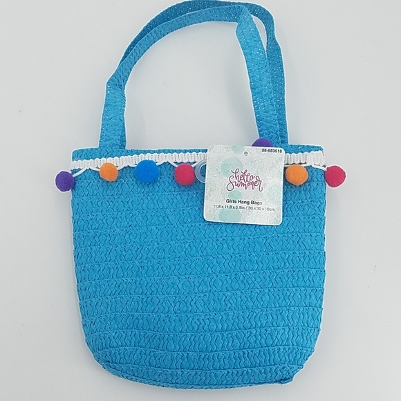 🆕Girls Sun Hat With Pom Pom Bag - Picture 7 of 8